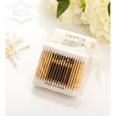 Rich睿趣 雙頭棉花棒 100支/包, 1個, 雙頭棉花棒(一包100支)