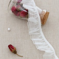 패션스타트 [180cm]세실리아 이중 오간자 고무줄 레이스 30mm 화이트, 1개, 멀티