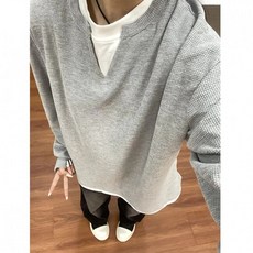 春秋新款假兩件重磅內搭衛衣T恤男青少年寬鬆休閒