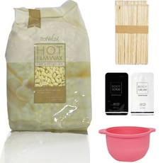셀프왁싱키트 이탈 하드 화이트초코렛 750g+스파츌라L사이즈+전용실리콘용기+스크럽+크림 브라질리언 페이스 왁싱, 1kg, 1개