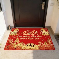 KYMY 2026 베트남 새해 바닥 매트 - 89.9 x 59.9cm(35.4 23.6인치) 봄 축제 미끄럼 방지 웰컴 도어 러그 문양봉 홈 데코용 규조토 욕실 매트_1608
