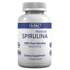 DrKnC 優質螺旋藻 600mg 素食膠囊, 1個, 120顆