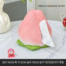 귀여운티슈 플라스틱 상자 딸기 케이스 테이블 장식, F.거꾸로핑크딸기