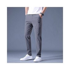 工作褲男夏季薄款寬鬆透氣冰絲長褲時尚百搭休閒褲男生速乾彈性跑步涼感褲夏天純色商務直筒褲大呎碼吸濕排汗褲多口袋運動褲子現貨