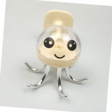 귀여운 문어 조리도구 걸이 투명 돔 회전 주방용품 거치대 스테인리스 다리 홀더, 1개, 화이트