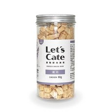 Let's cate 凱勒鮮肉凍乾 60度急速冷凍 狗貓零食, 1個, 雞肉 80g