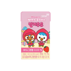 뽀로로가 좋아하는 딸기우유, 140ml, 8개