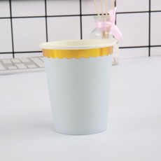 一次性紙碗 燙金加厚 生日派對小吃碗, 紙杯藍色10個, 1個