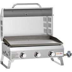 접이식 다리가 있는 Onlyfire 플랫탑 가스 그릴 3구 스테인리스 스틸 프로판 그릴 24인치 휴대용 테이블탑 야외 요리 캠핑 테일게이팅 알뷔용 24 000 BTU, ONLYFIRE GRILLS GS309 TABLETO