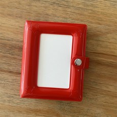 Card ins爆款星星皮革一宮格卡冊 按扣3寸拍立得相冊 愛豆小卡卡包收納冊 相簿 小卡收納冊 拍立得相冊愛豆追星, 紅色星星皮革3寸相冊