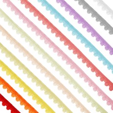 폼폼 볼 레이스 장식 리본 DIY 부자재 핸드메이드 의류 액세서리 선물 포장 수공예 재료, 컬러풀, 12개