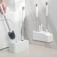트리모아 4in1 벽걸이형 변기솔 청소솔 브러쉬세트, 화이트, 1세트