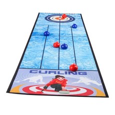 탁상용 컬링 게임 데스크탑 초기 개발 여행 재미있는 가족 밤 실내 놀이 파티 호의, 5. Curling Mat, 1개
