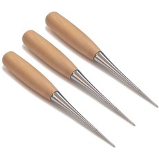 원목 나무송곳 원형송곳 가죽공예 수예용 마크라메 DIY 소품제작용 우드송곳, 3개, 혼합색상