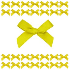 미니 완성리본 리본완제품 장식리본 4cm, 50개, 노랑