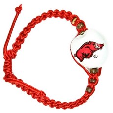 NCAA Arkansas Razorbacks Go Nuts Kukui Nut Macrame 팔찌 179651, NCAA Arkansas Razorbacks Go Nu