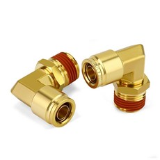 GORAGUCHI 황동 DOT 푸시 투 커넥트 피팅 5개 OD 1.3cm(1/2인치) x 1cm(3/8인치) NPT 수 유니온 튜브 에어 브레이크 라인 피팅 트럭 트레일러 에, 3/8" OD x 1/2" NPT Male(2Pack), 옐로우