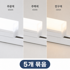멀티라인 LED 레일등 900mm 24W 화이트 플리커프리 주광색 주백색 전구색 레일조명, 5개