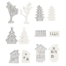3D 솔방울 캔들 몰드 실리콘 몰드 들러붙지 않는 내열성 퐁당 초콜릿 몰드 DIY 공예 장식 크리스마스 장식, [01]  White, 1개