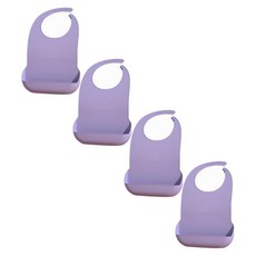 셀링온 성인 실리콘턱받이, 4개, 소형 퍼플