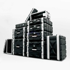 무선마이크 보관함 항공 항공용 공연 본체 음향 수신기 무대 장비, 1개, 블랙 6U 43cm