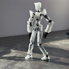 Alouttinae13 알루티나에13 무기팩+받침대 포함 액션피규어 3D프린트, 1개, 반투명+블랙, 14cm