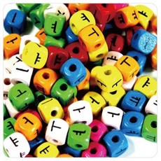 EP 공예재료 4000통 비즈 한글모음 나무비즈