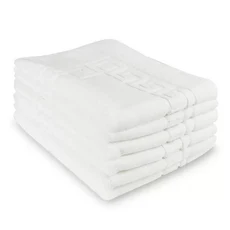 Gemini 純棉浴室地墊 白色 (6個/組) 柔軟吸水 防滑耐用 浴室腳踏墊, 白, 6個