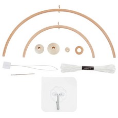 Beinkmake 아기방 나무 프레임 DIY 핸드메이드 키트 아기방 이동식 아기 침대 풍경 침대 나무 이동식 행거 나무 프레임 장식 하트, Round