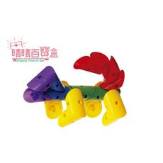 晴晴百寶盒 台灣品牌 三角旋轉積木含輪子114PC WISDOM建構式益智遊戲 環保無毒玩具, 1個