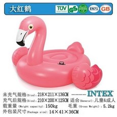 INTEX兒童成人充氣座騎 充氣浮排 鱷魚 鯊魚 鯨魚 戰鬥機 泳圈 浮床 遊泳戲水玩具, 大紅鶴坐騎, 1個