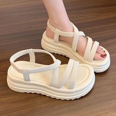 리리핑크 여름샌들 심플 말랑 쿠션 데일리 발편한 여성샌들 경량 키높이 통굽 스트랩샌들 HS1001