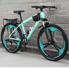 오프로드 속도 산악 자전거 성인 남성 자전거 성인 산악자전거 MTB, 화이트 26인치 21단, 1개