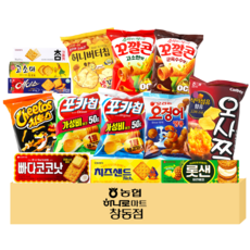 하나로 과자세트 2호 14종 (꼬깔콘 고소한맛/옥수수맛+롯데샌드+빠다코코낫+치토스+포카칩 어니언/오리지널+오징어땅콩+고소미+치즈샌드+참크래커+허니버터칩+오사쯔), 1박스, 인기과자세트2호