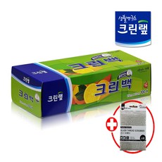 크린랩 뽑아쓰는 크린백 25cmX35cm 중형 100매 (증정) 은사수세미 1입, 4개