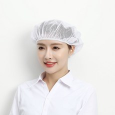 軒之新 工作帽 廚房餐飲衛生防塵帽, 1個, 10衹裝#全鬆緊#網帽 白 ,均碼鬆緊