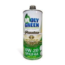 MOLY GREEN Premium SP/GF-6A 全合成引擎機油 適用環保汽車和混合動力車 日本製造, 0w20, 1個, 1L