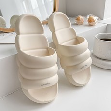 Market Plan 棉花糖柔軟室內拖鞋, 1個, 象牙白