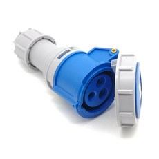 Elecbee 산업용 소켓 커넥터 3핀 16A 220V-250V 50/60Hz 3P 6h 2P+E 방수 IP67 CEE/IEC IEC60309 표준 항공 암 블루, 암 커넥터