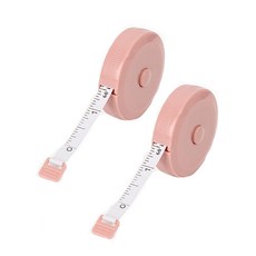 원터치 원형 미니줄자 스킨핑크, 2개, 150cm