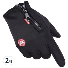 솔린트 자전거 겨울장갑 스마트 터치 기모 1개 블랙, 블랙 × M × 2개