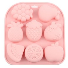 EPYHREHM 66 캐비티 과일 실리콘 초콜릿 몰드 체리 포도 사과 캔디 젤리 캔디용, 핑크