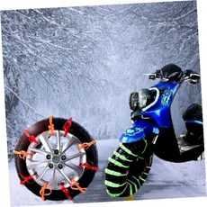 오토바이 스노우체인 겨울 눈길 미끄럼방지 타이어 체인 케이블 방식 이륜차 설상 주행 안전 장비, 1개