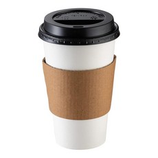 90口徑咖啡杯 紙杯 厚杯 空白 黑凸蓋外帶杯, 1個, 1個裝