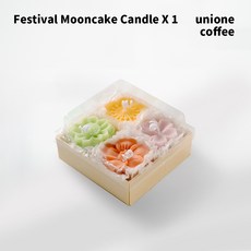 unione coffee 月餅造型香氛蠟燭禮盒 (4入), 1個, 桂花