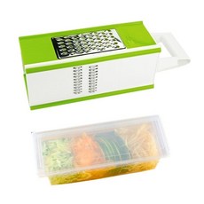 熱賣台灣家用老式全自動多功能切菜器廚房擦絲土豆切絲器蘿蔔四麵刨絲神器, 1個, 綠普通款+接菜盒