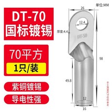 國標DT銅鼻子 接線端線耳 95平方, 1個, 國標鍍錫DT-70 (1只), 國標鍍錫DT-70