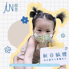 【郡昱Junyu】3D嫩嬰立體醫療口罩(0-2歲) 台灣製.無痛耳帶 寶寶口罩 新生兒口罩, 1個, 秋日狐狸
