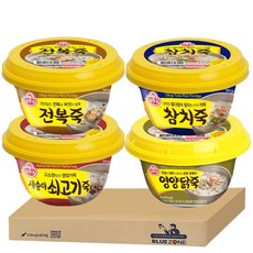 [블루존] 오뚜기 즉석 죽 4개 C세트 (전복죽+영양닭죽+참치죽+새송이쇠고기죽), 1개