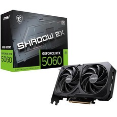 Msi 게이밍 RTX 5060 8G 섀도우 2X OC 그래픽 카드 (8GB GDDR7 128비트 최고의 성능: 2535 MHz 디스플레이 포트 x3 2.1a HDMI 2.